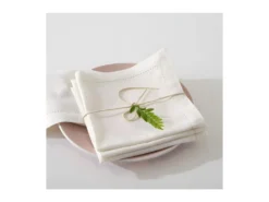 Lot De 4 Serviettes De Table En Coton Blanc 40 X 40 Cm -Herman Miller Magasin linge de table 12557935