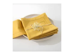 Lot De 4 Serviettes De Table En Coton Ocre 40 X 40 Cm -Herman Miller Magasin linge de table 12557981