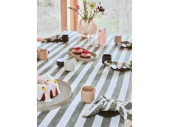 Serviette De Table Rayée En Coton Organique Living -Herman Miller Magasin linge de table 13199615