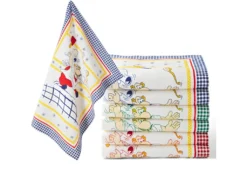 Lot De 6 Torchons De Cuisine Imprimés "Petit Chef" 50 X 70 Cm