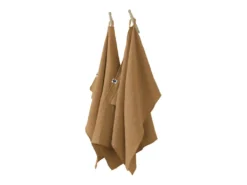 Lot De 2 Essuie-mains "Gaïa" 50 X 70 Cm "Gaze De Coton" - Couleur: Gaïa Camel