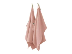 Lot De 2 Essuie-mains "Gaïa" 50 X 70 Cm "Gaze De Coton" - Couleur: Gaïa Rose Pêche