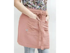 Tablier De Chef "Gaïa" 45 X 80 Cm "Gaze De Coton" - Couleur: Gaïa Rose Pêche