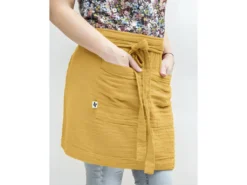 Tablier De Chef "Gaïa" 45 X 80 Cm "Gaze De Coton" - Couleur: Gaïa Safran