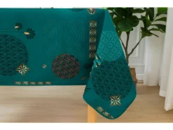 Nappe Anti Tache Rectangulaire "Vickye" 145 X 240 Cm (6 à 10 Couverts) - Couleur: Bleu Paon -Herman Miller Magasin linge de table 13681147