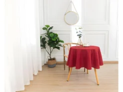 Nappe Anti Tache Unie Rouge Ronde 160 Cm