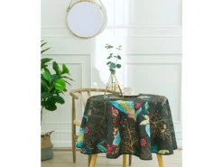 Nappe Anti Tache Ronde "Colibri" 160 Cm (4 à 6 Couverts) - Couleur: Anthracite
