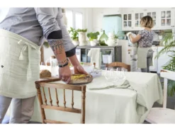 Nappe De Table "Gaïa" 150 X 250 Cm "Gaze De Coton" - Couleur: Gaïa Vert D'Eau