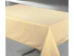Nappe Antitache Imprimée Manon Rectangulaire 145 X 240 Cm - Couleur: Moutarde