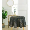 Nappe Anti Tache Ronde "Vickye" 160 Cm (4 à 6 Couverts) - Couleur: Noir