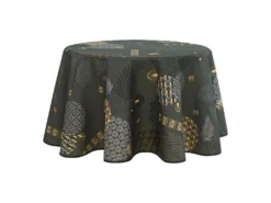 Nappe Anti Tache Ronde "Vickye" 160 Cm (4 à 6 Couverts) - Couleur: Noir -Herman Miller Magasin linge de table 13681393