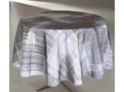 Nappe Antitache Imprimée Géo Ronde 160 Cm - Couleur: Gris