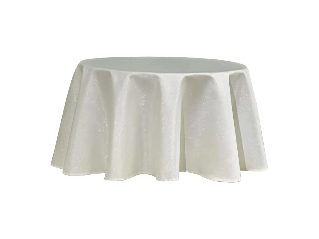 Nappe Anti Tache Ronde "Paillettes" 160 Cm (4 à 6 Couverts) - Couleur: Blanc 2 Nappe Anti Tache Ronde "Paillettes" 160 Cm (4 à 6 Couverts) - Couleur: Blanc – Image 2