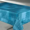 Nappe Antitache Imprimée Géo Rectangulaire 145 X 240 Cm - Couleur: Bleu Paon
