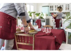 Nappe De Table "Gaïa" 150 X 250 Cm "Gaze De Coton" - Couleur: Gaïa Lie De Vin