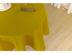 Nappe Anti Tache Unie Moutarde Ronde 160 Cm -Herman Miller Magasin linge de table 13681579