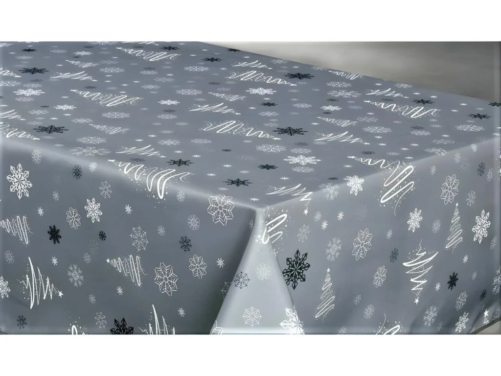 Nappe Anti Tache Rectangulaire "Sapin" 145 X 300 Cm (8 à 12 Couverts) - Couleur: Gris 1 Nappe Anti Tache Rectangulaire "Sapin" 145 X 300 Cm (8 à 12 Couverts) - Couleur: Gris