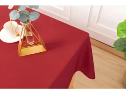 Nappe Antitache Unie Rouge Rectangulaire 145 X 240 Cm -Herman Miller Magasin linge de table 13681609