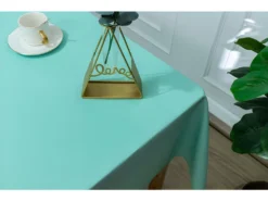 Nappe Enduite Avec Traitement Antitache Menthe Carrée 180 X 180 Cm