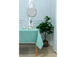 Nappe Enduite Avec Traitement Antitache Menthe Carrée 180 X 180 Cm -Herman Miller Magasin linge de table 13681627