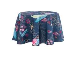 Nappe Anti Tache Ronde "Colibri" 160 Cm (4 à 6 Couverts) - Couleur: Pétrole -Herman Miller Magasin linge de table 13681639