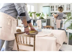 Nappe De Table "Gaïa" 150 X 250 Cm "Gaze De Coton" - Couleur: Gaïa Guimauve