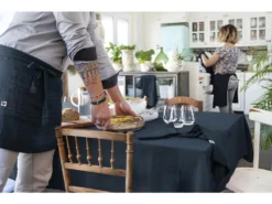 Nappe De Table "Gaïa" 150 X 350 Cm "Gaze De Coton" - Couleur: Gaïa Minuit