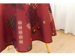 Nappe Anti Tache Ronde "Vickye" 160 Cm (4 à 6 Couverts) - Couleur: Rouge -Herman Miller Magasin linge de table 13681749