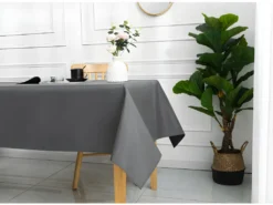 Nappe Antitache Unie Anthracite Rectangulaire 145 X 240 Cm