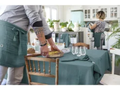 Nappe De Table "Gaïa" 150 X 350 Cm "Gaze De Coton" - Couleur: Gaïa Canard