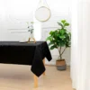 Nappe Anti Tache Rectangulaire "Stella" Effet Métal 145 X 240 Cm (6 à 10 Couverts) - Couleur: Noir