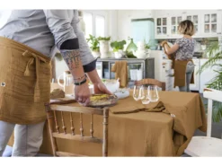 Nappe De Table "Gaïa" 150 X 350 Cm "Gaze De Coton" - Couleur: Gaïa Camel