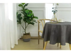 Nappe Antitache Unie Anthracite Ronde 160 Cm