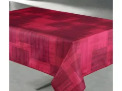 Nappe Antitache Imprimée Géo Rectangulaire 145 X 240 Cm - Couleur: Rouge