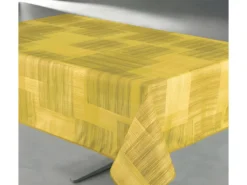 Nappe Antitache Imprimée Géo Rectangulaire 145 X 240 Cm - Couleur: Moutarde