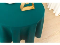 Nappe Anti Tache Unie Bleu Paon Ronde 160 Cm -Herman Miller Magasin linge de table 13681931