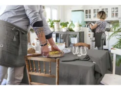 Nappe De Table "Gaïa" 150 X 250 Cm "Gaze De Coton" - Couleur: Gaïa Granit