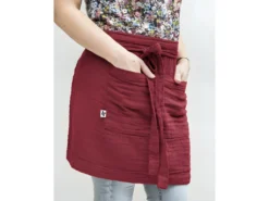 Tablier De Chef "Gaïa" 45 X 80 Cm "Gaze De Coton" - Couleur: Gaïa Lie De Vin