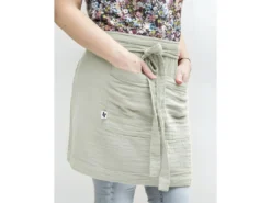 Tablier De Chef "Gaïa" 45 X 80 Cm "Gaze De Coton" - Couleur: Gaïa Vert D'Eau