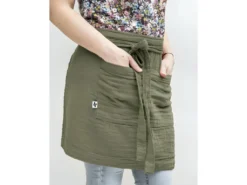 Tablier De Chef "Gaïa" 45 X 80 Cm "Gaze De Coton" - Couleur: Gaïa Romarin