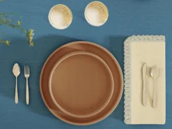 Lot De 4 Serviettes De Table à Franges - Coton - 45 X 45 Cm - Beige - POLA