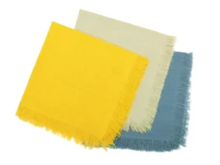 Lot De 4 Serviettes De Table à Franges - Coton - 45 X 45 Cm - Beige - POLA -Herman Miller Magasin linge de table 14291101