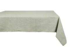 Nappe En Coton à Bordure Beige - 140x 240 Cm - Vert - LOANIA