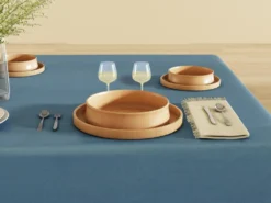 Nappe à Franges En Coton - 140 X 240 Cm - Bleu Marine - POLA