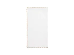Lot De 4 Serviettes De Table En Coton - 45 X 45 Cm - Blanc - Bordure Beige - LOANIA -Herman Miller Magasin linge de table 14394051