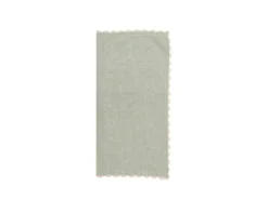 Lot De 4 Serviettes De Table En Coton - 45 X 45 Cm - Vert - Bordure Beige - LOANIA -Herman Miller Magasin linge de table 14394061