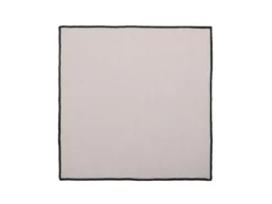 Ensemble Nappe + 4 Serviettes De Table En Lin Et Coton - Bordure Noire - Taupe - 170 X 250 Cm - BORINA -Herman Miller Magasin linge de table 14455563