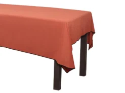 Ensemble Nappe + 4 Serviettes De Table En Lin Et Coton - Bordure Noire - Terracotta - 170 X 170 Cm - BORINA -Herman Miller Magasin linge de table 14455657