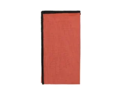 Ensemble Nappe + 4 Serviettes De Table En Lin Et Coton - Bordure Noire - Terracotta - 170 X 170 Cm - BORINA -Herman Miller Magasin linge de table 14455665