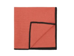 Ensemble Nappe + 4 Serviettes De Table En Lin Et Coton - Bordure Noire - Terracotta - 170 X 250 Cm - BORINA -Herman Miller Magasin linge de table 14455705